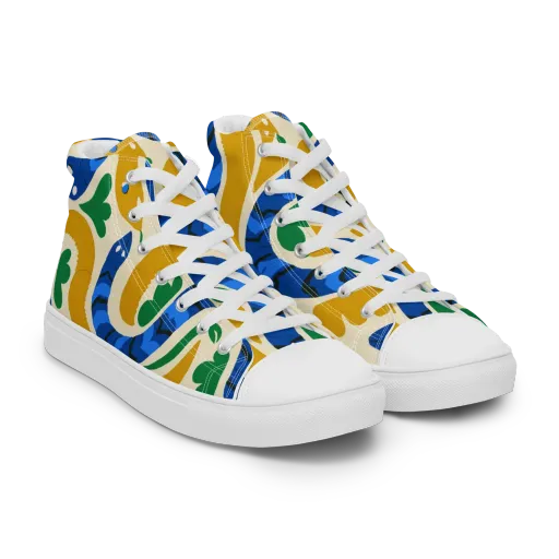 Saffron Serpent Garden on a Women's High Top Canvas Shoes