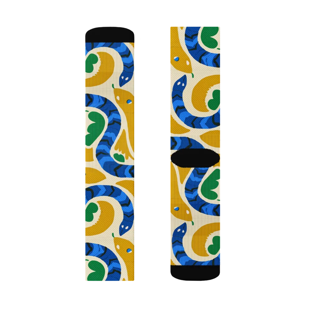 Saffron Serpent Garden on Socks — Right Sock