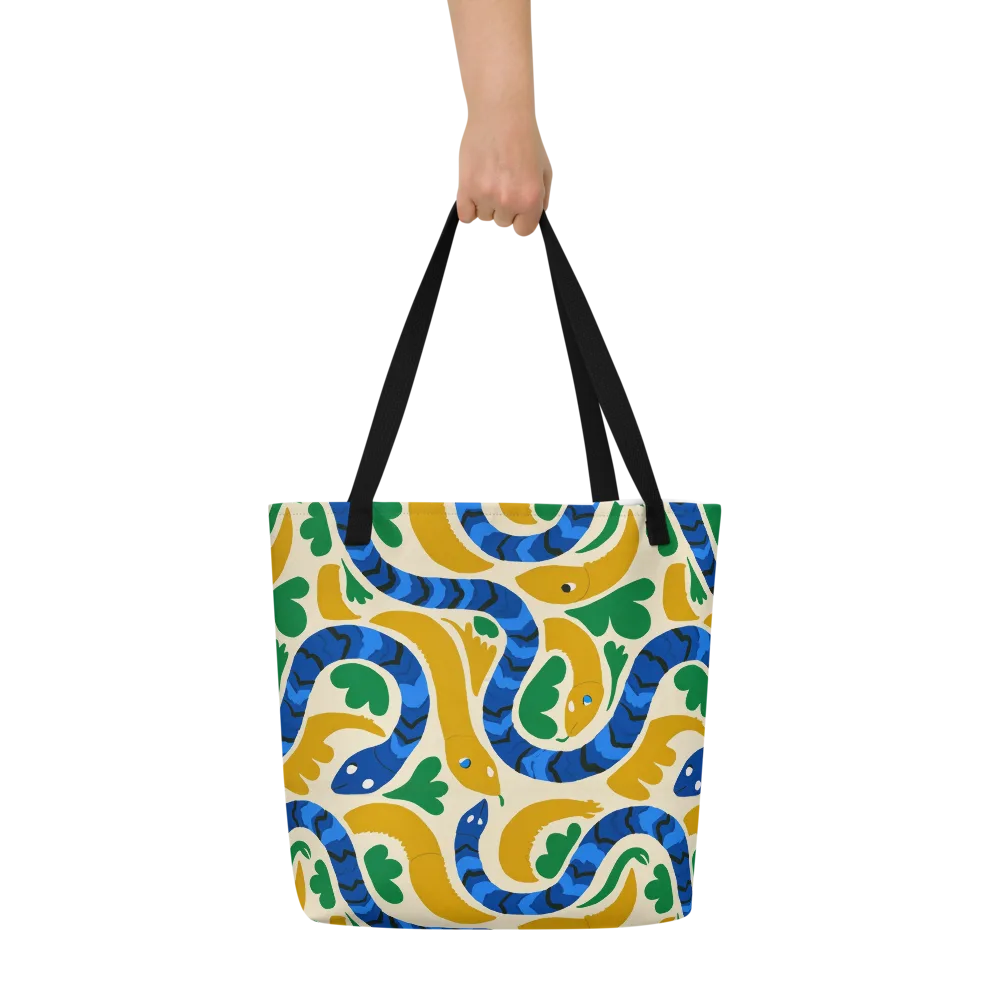 Saffron Serpent Garden on Large Tote Bag W/ Pocket — Front