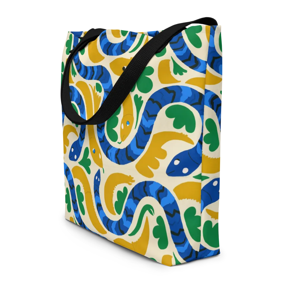 Saffron Serpent Garden on Large Tote Bag W/ Pocket — Front