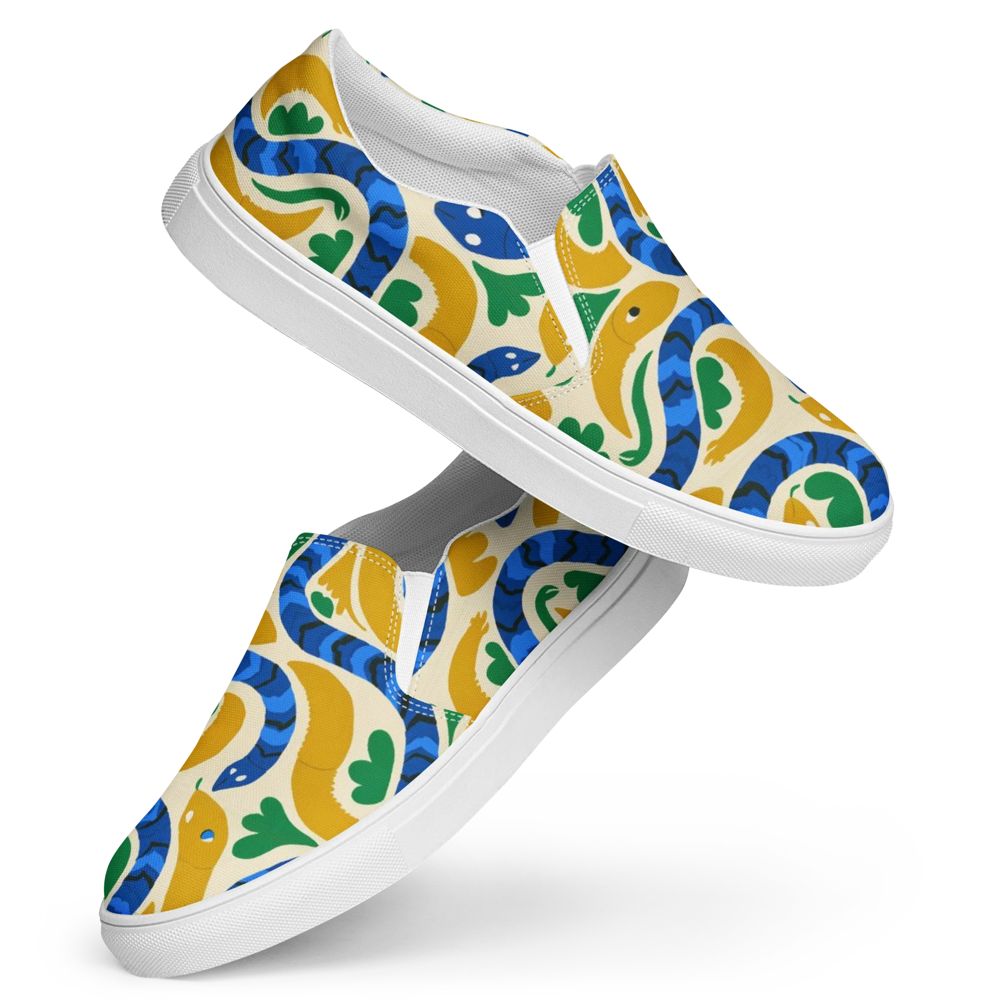 Saffron Serpent Garden on Women's Slip-On Canvas Shoes — Front
