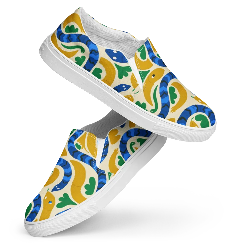 Saffron Serpent Garden on Women's Slip-On Canvas Shoes — Front