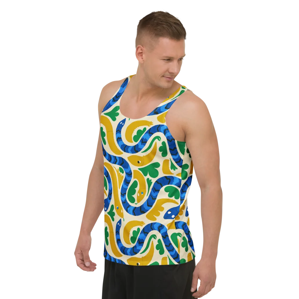 Saffron Serpent Garden on Men's Tank Top — Left Front