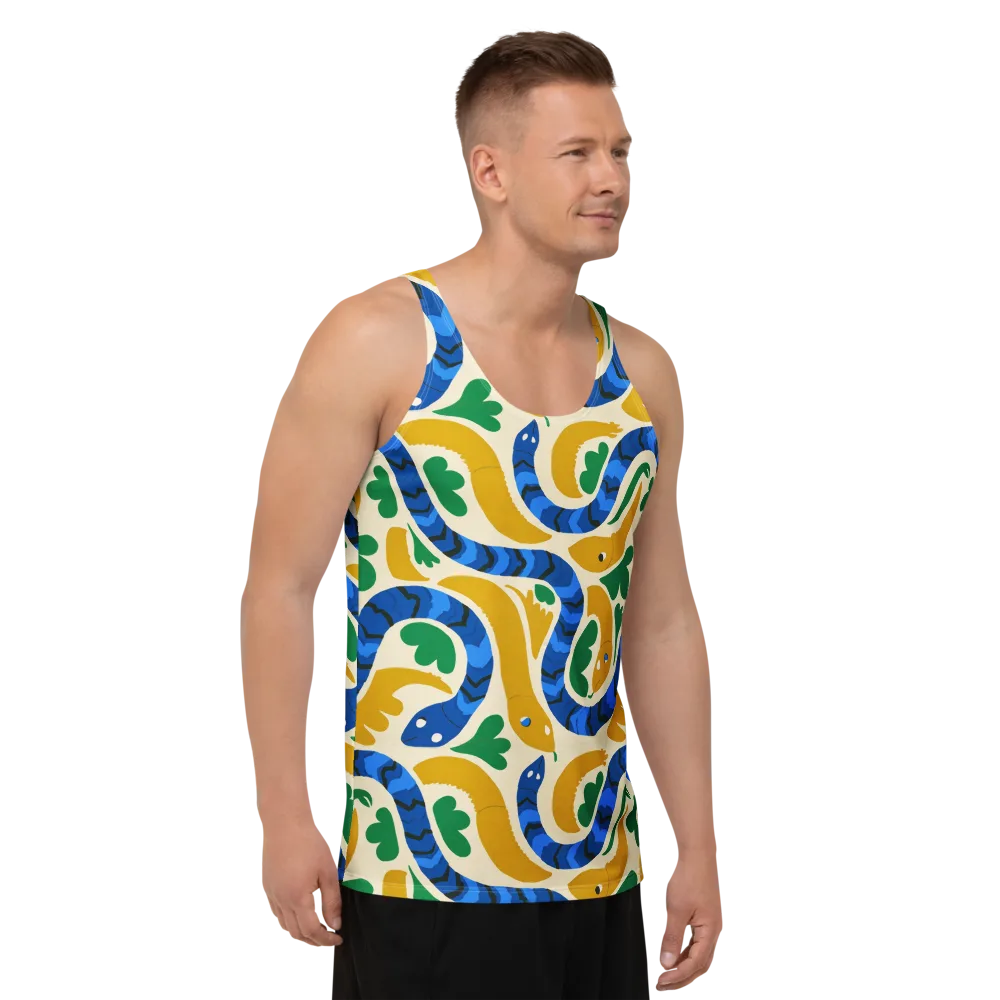 Saffron Serpent Garden on Men's Tank Top — Right Front