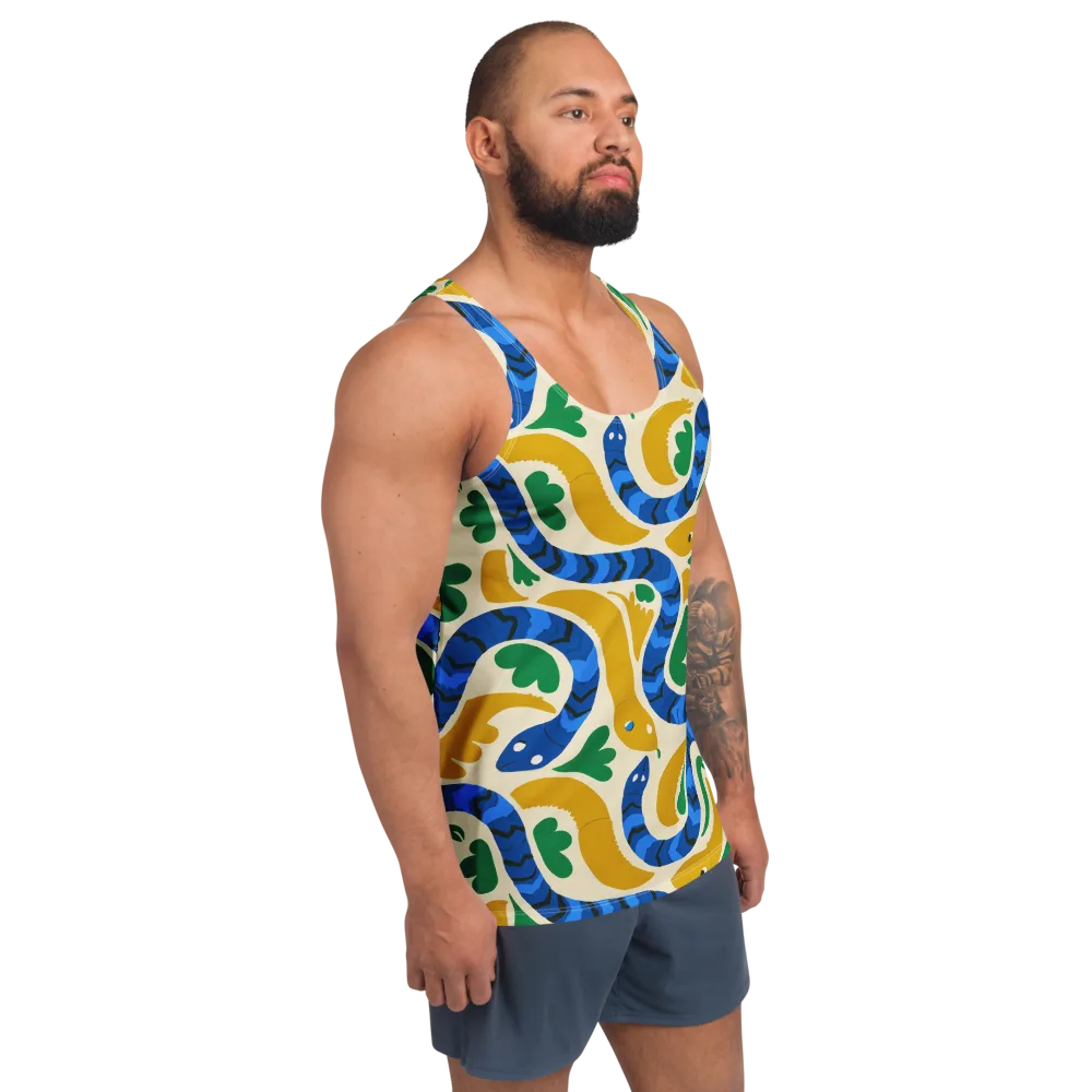 Saffron Serpent Garden on Men's Tank Top — Right Front
