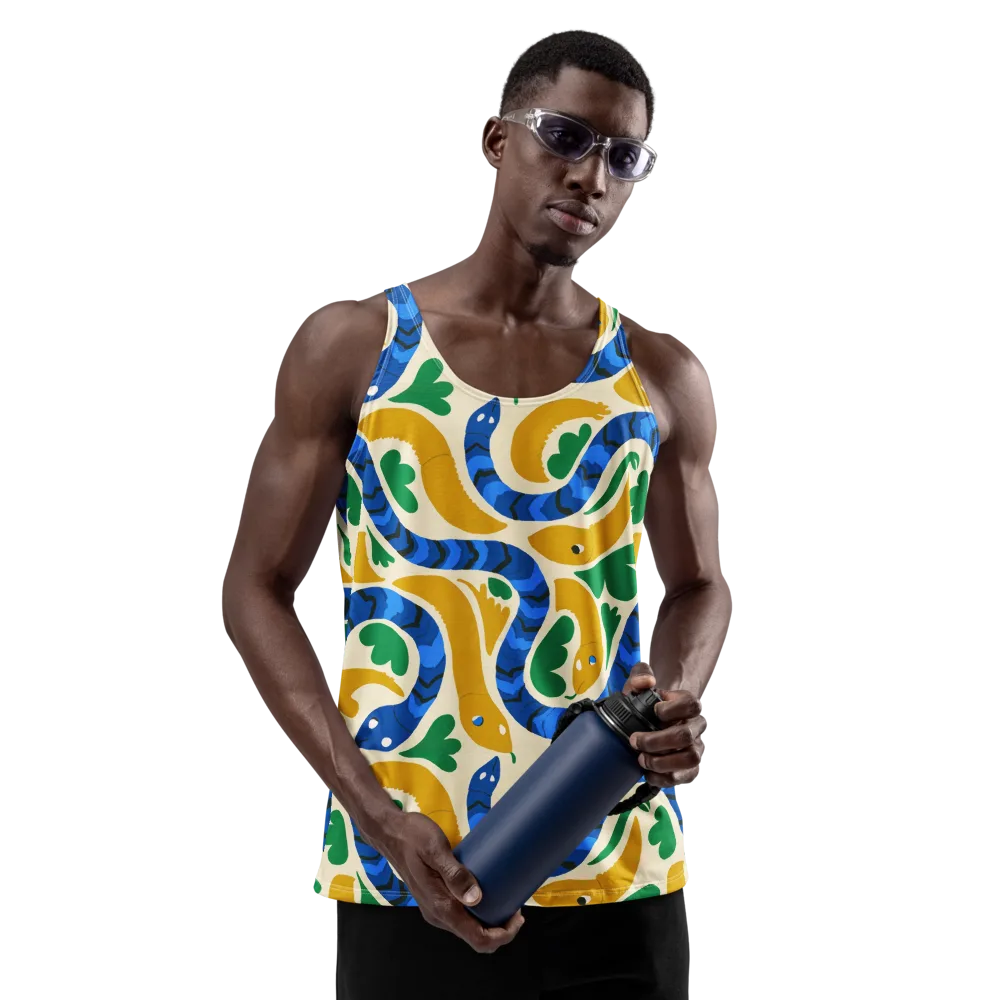 Saffron Serpent Garden on Men's Tank Top — Front