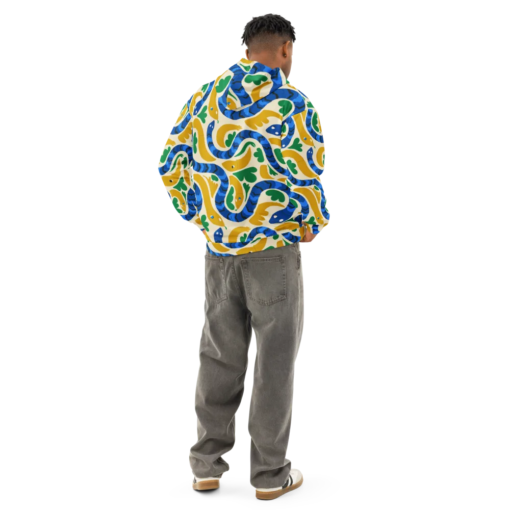 Saffron Serpent Garden on Cotton Hoodie — Back
