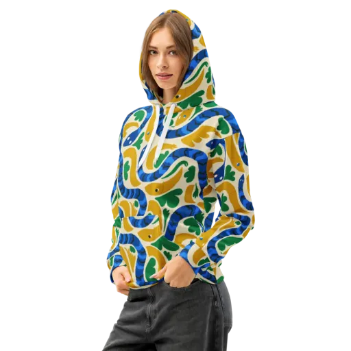 Saffron Serpent Garden on a Cotton Hoodie