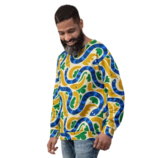 Saffron Serpent Garden on a Sweatshirt