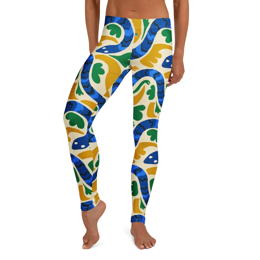 Saffron Serpent Garden on Leggings — Front