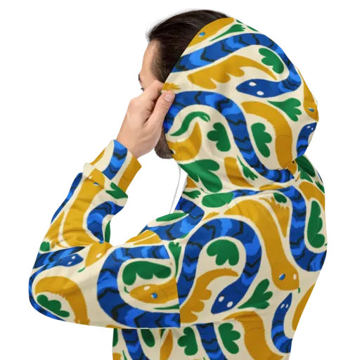 Saffron Serpent Garden on a Hoodie