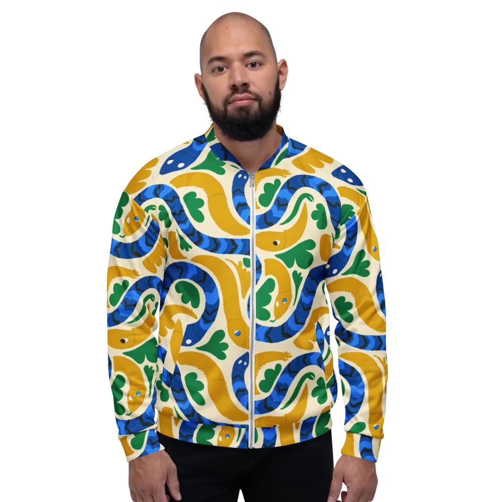 Saffron Serpent Garden on Bomber Jacket — Front