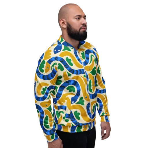Saffron Serpent Garden on a Bomber Jacket
