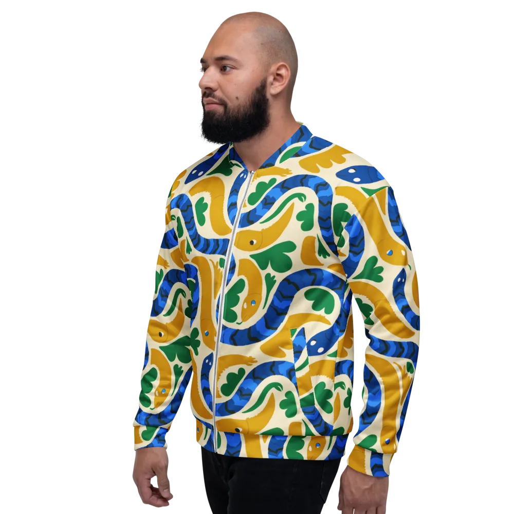 Saffron Serpent Garden on Bomber Jacket — Left
