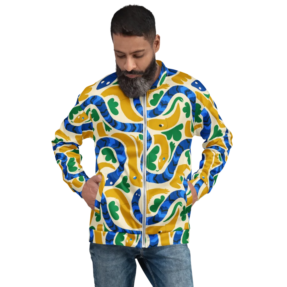 Saffron Serpent Garden on Bomber Jacket — Front
