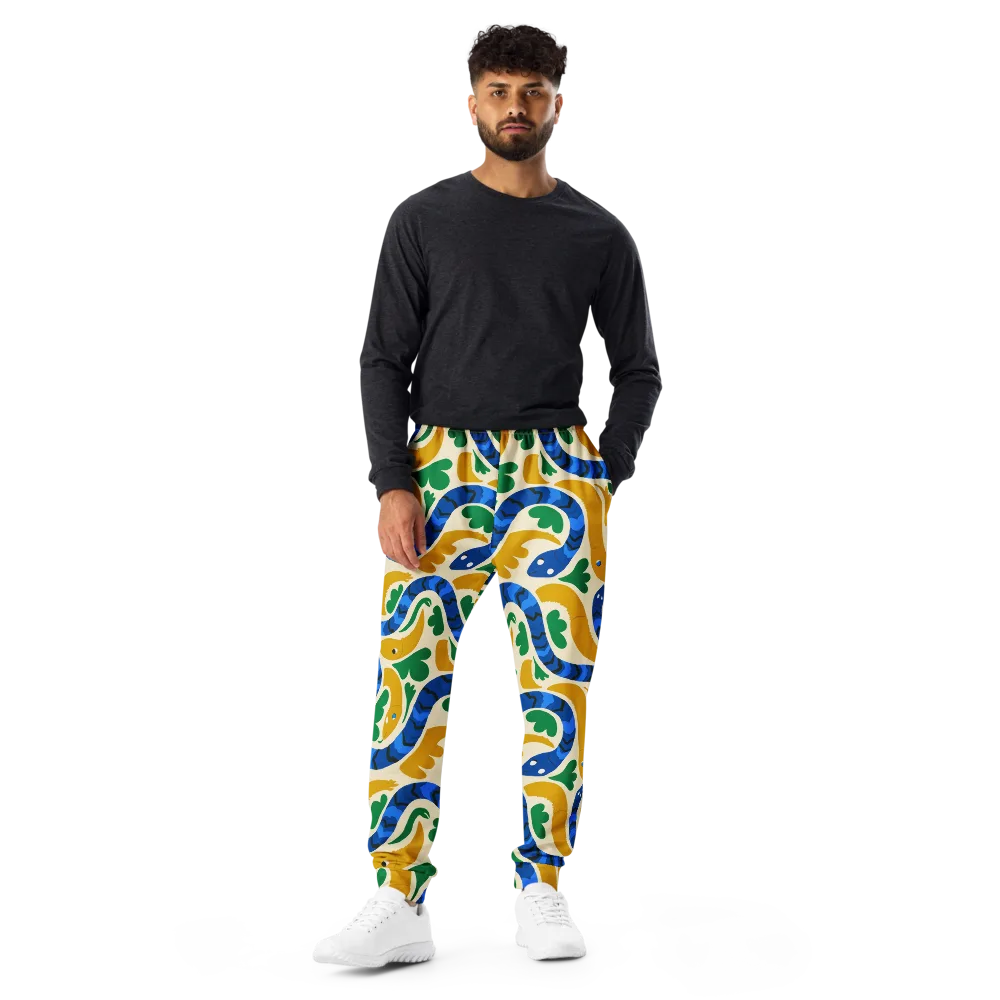 Saffron Serpent Garden on Men's Joggers — Front