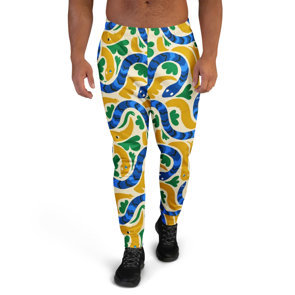 Saffron Serpent Garden on Men's Joggers — Front
