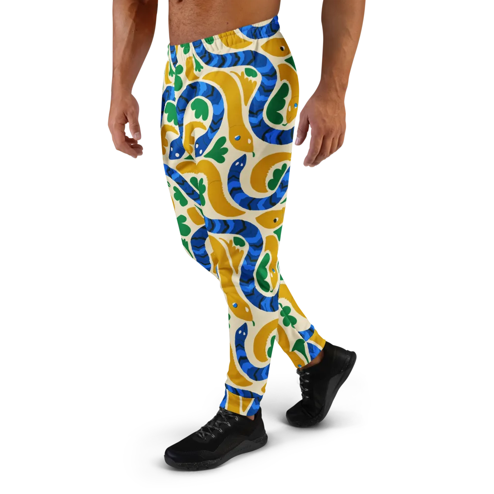 Saffron Serpent Garden on Men's Joggers — Left