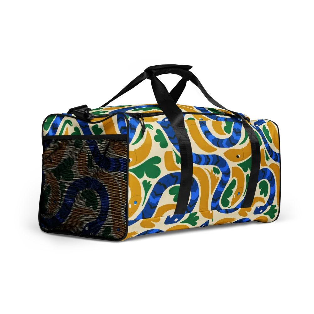 Saffron Serpent Garden on Duffle Bag — Right Front
