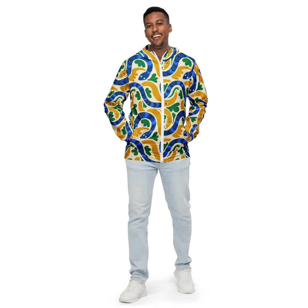 Saffron Serpent Garden on Men's Windbreaker — Front