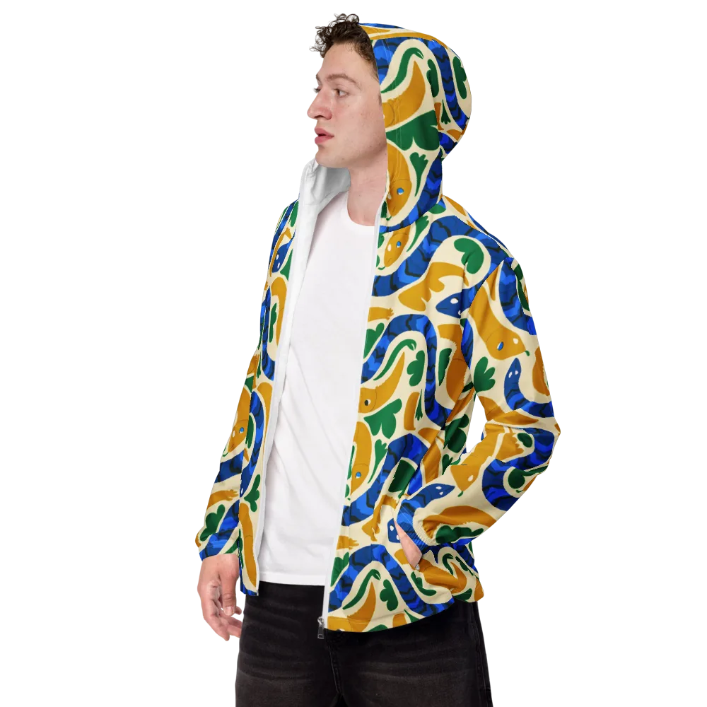 Saffron Serpent Garden on Men's Windbreaker — Left Front