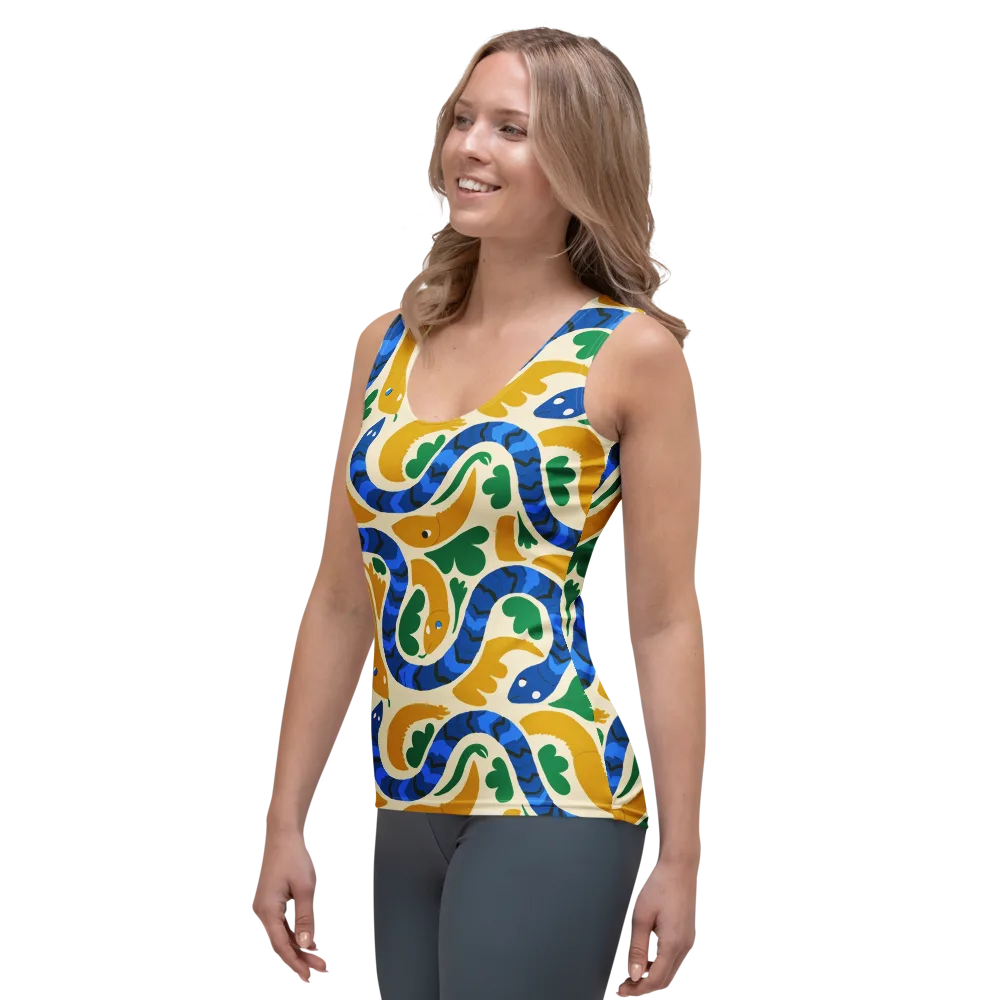 Saffron Serpent Garden on Women's Tank Top — Left Front
