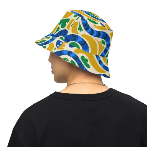 Saffron Serpent Garden on a Reversible Bucket Hat