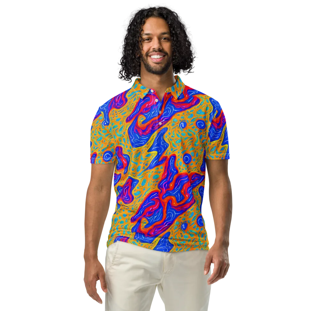 Magnetic Current on Men's Slim Fit Polo Shirt — Front