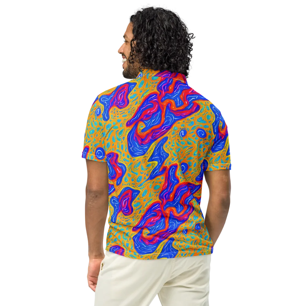 Magnetic Current on Men's Slim Fit Polo Shirt — Back