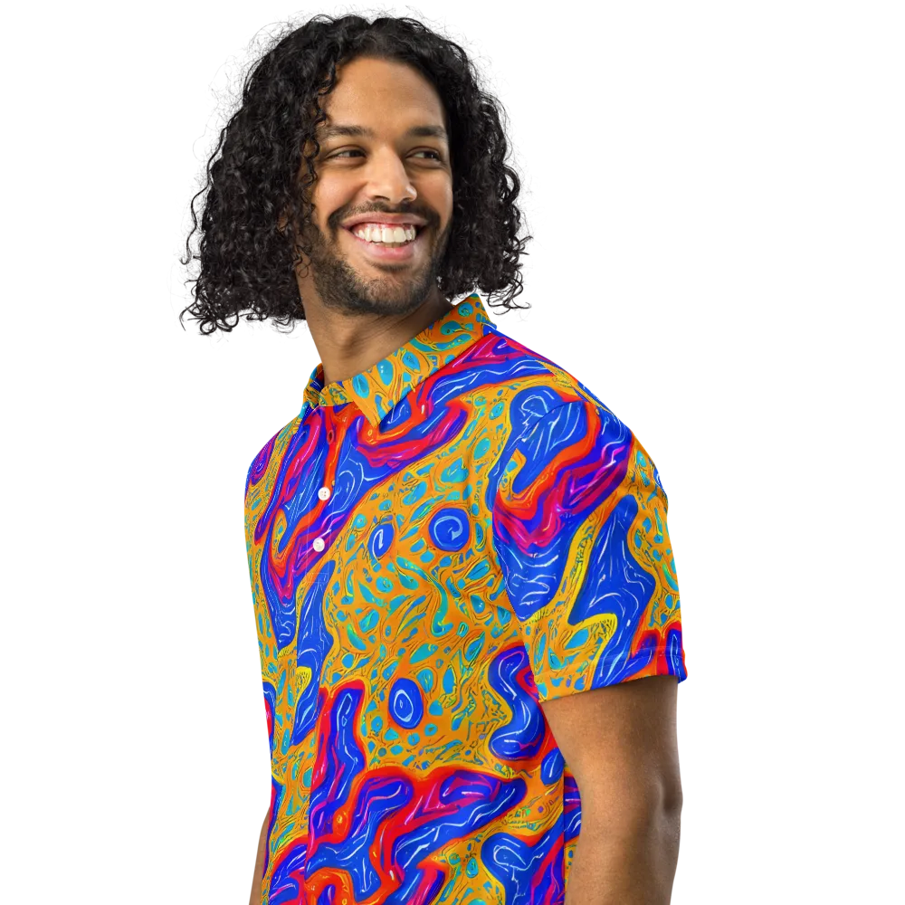 Magnetic Current on Men's Slim Fit Polo Shirt — Left Front