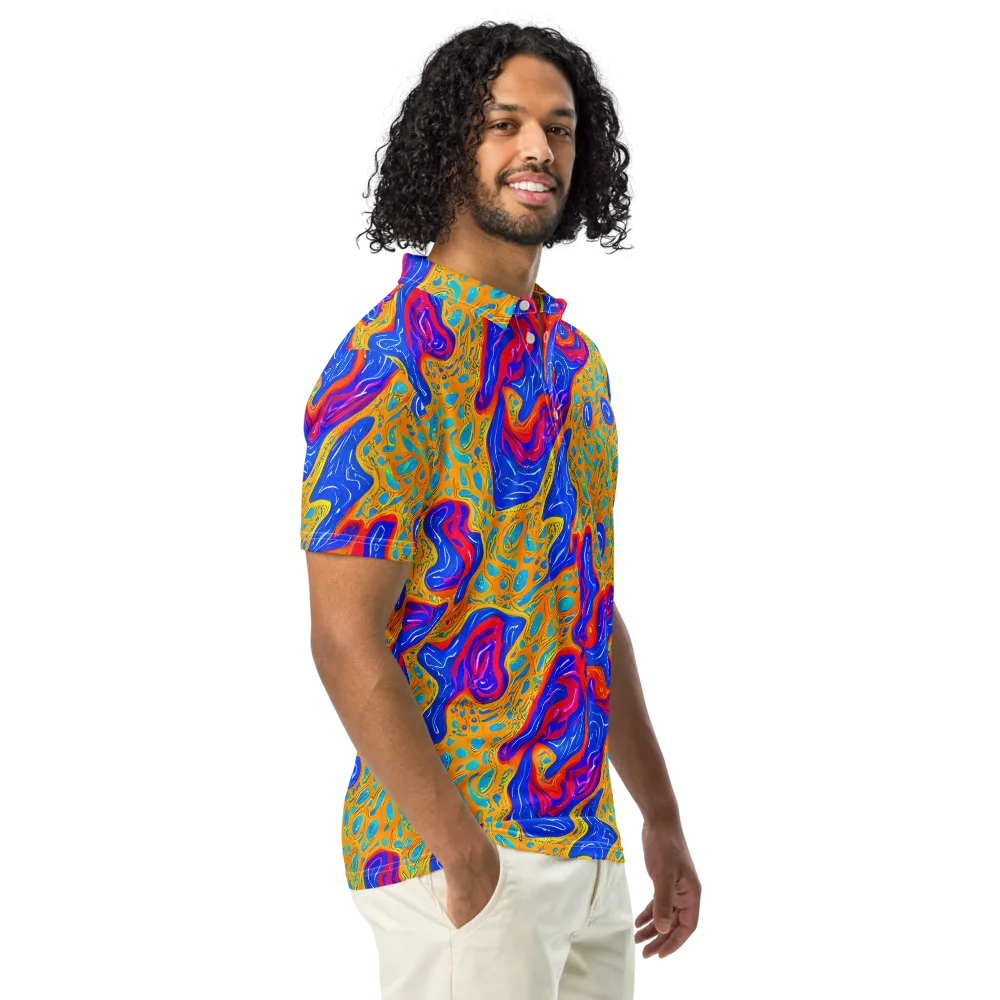 Magnetic Current on Men's Slim Fit Polo Shirt — Right Front