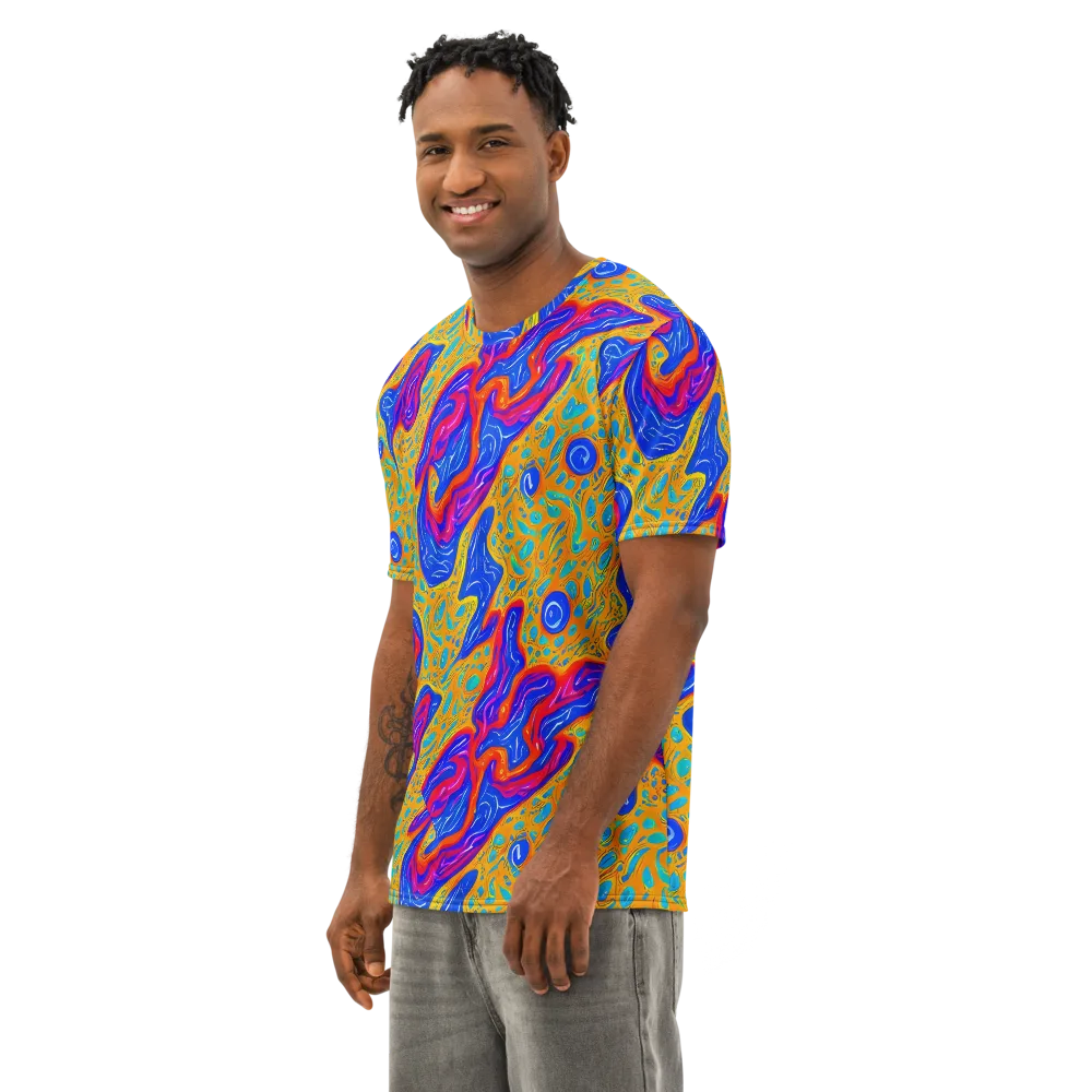 Magnetic Current on Men's Cotton Crew Neck T-Shirt — Left Front
