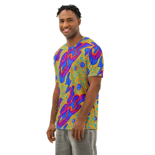 Magnetic Current on a Men's Cotton Crew Neck T-Shirt