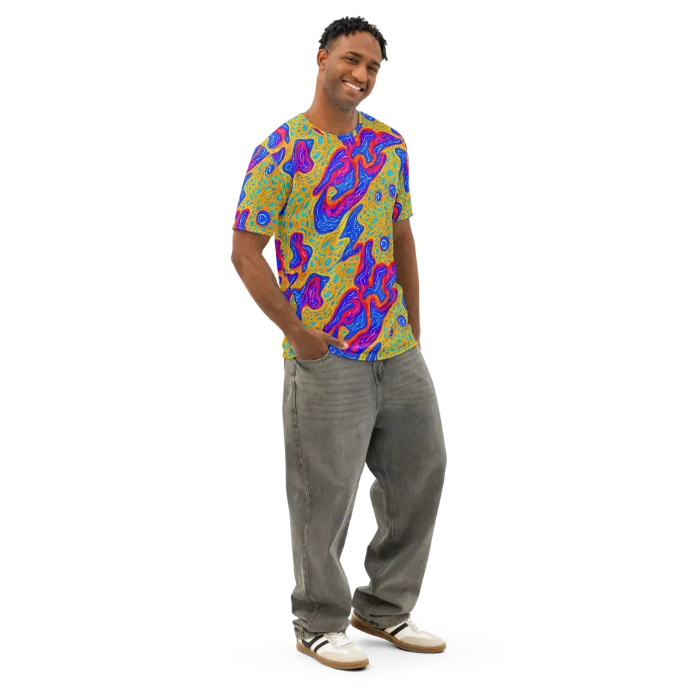 Magnetic Current on Men's Cotton Crew Neck T-Shirt — Right Front
