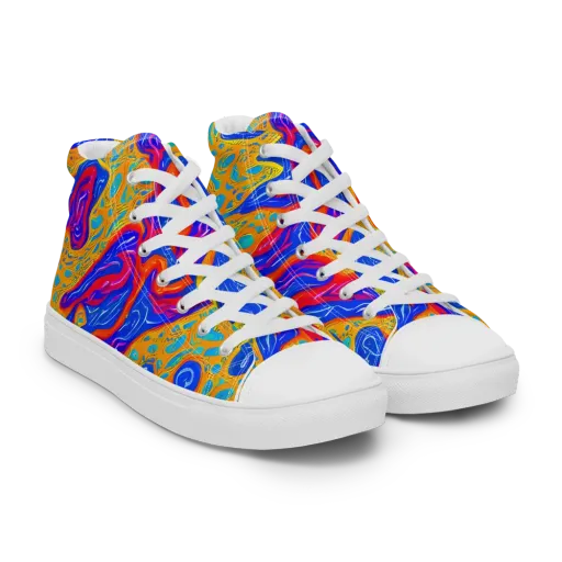 Magnetic Current on a Men's High Top Canvas Shoes