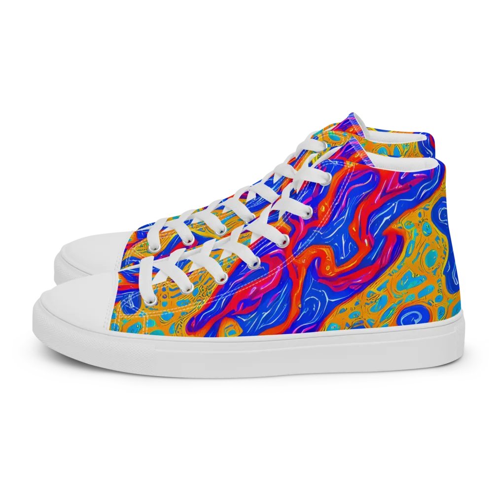 Magnetic Current on Men's High Top Canvas Shoes — Left