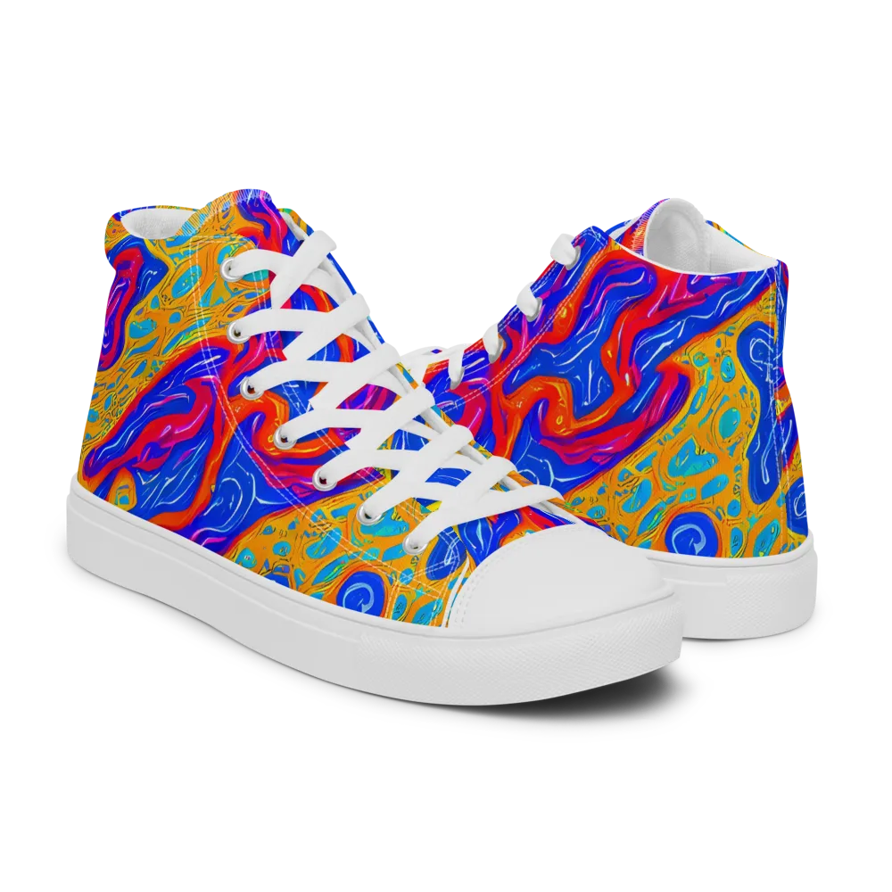 Magnetic Current on Men's High Top Canvas Shoes — Right