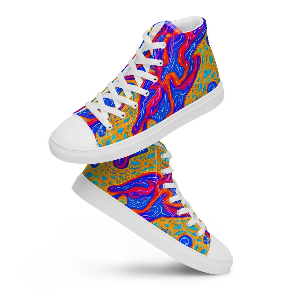 Magnetic Current on Men's High Top Canvas Shoes — Front