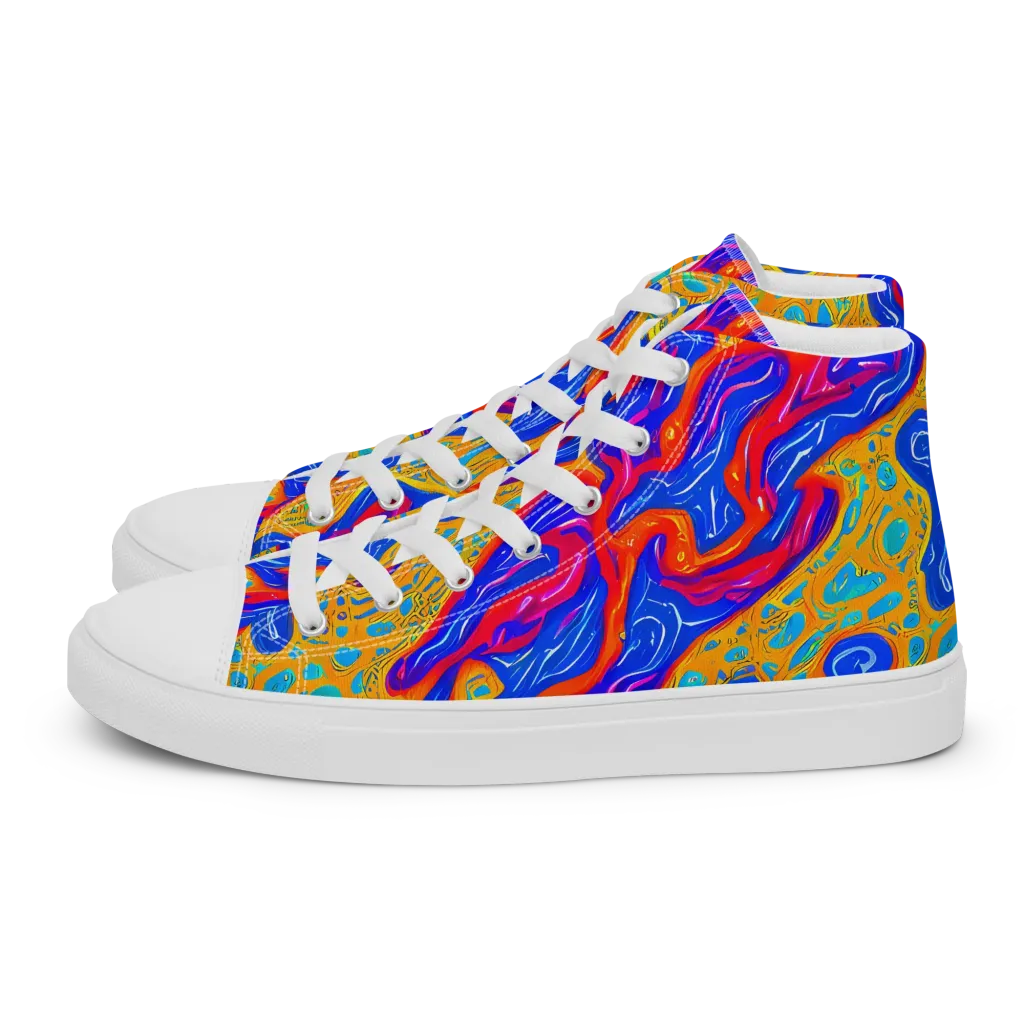 Magnetic Current on Women's High Top Canvas Shoes — Left