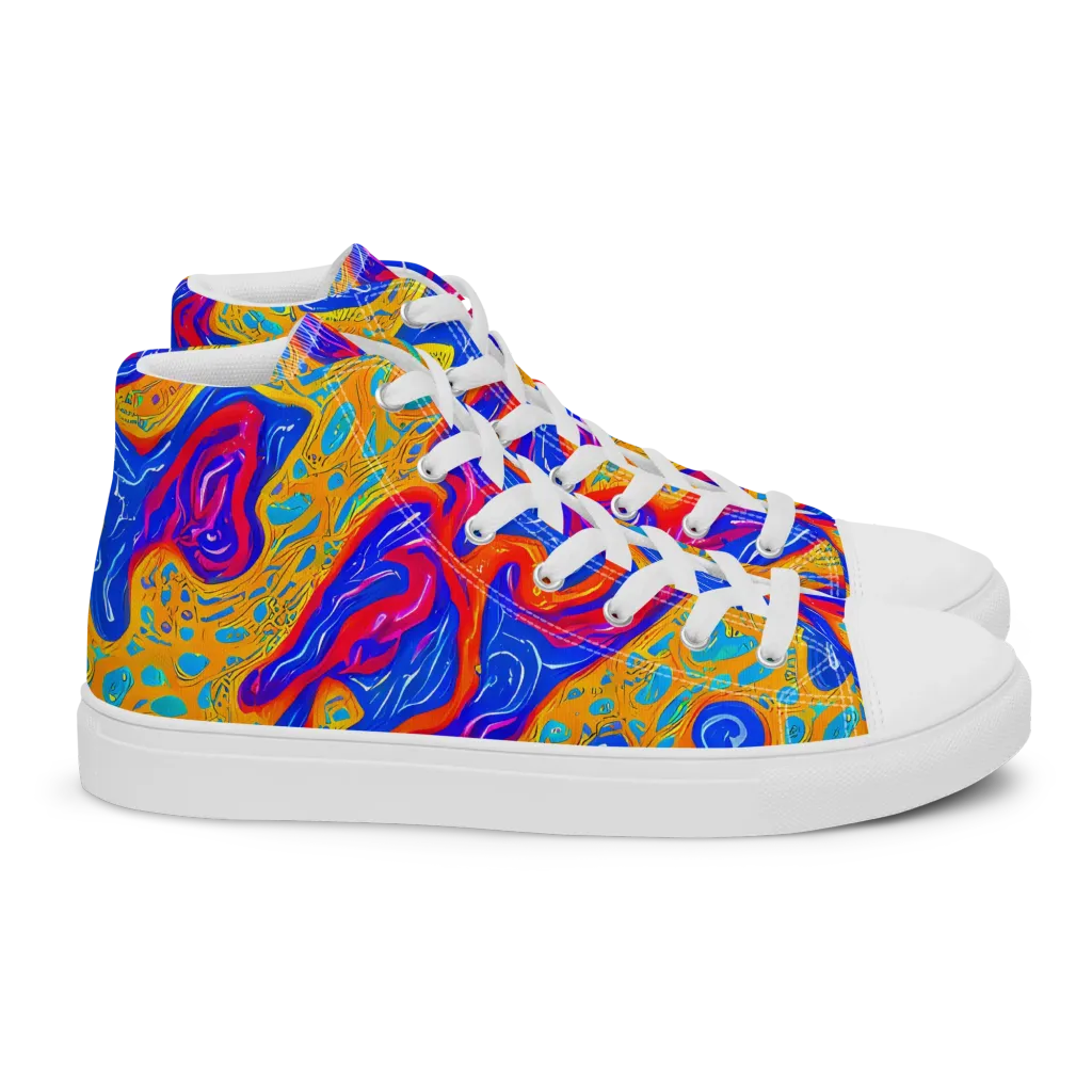 Magnetic Current on Women's High Top Canvas Shoes — Right