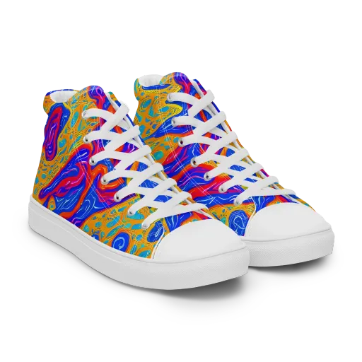 Magnetic Current on a Women's High Top Canvas Shoes