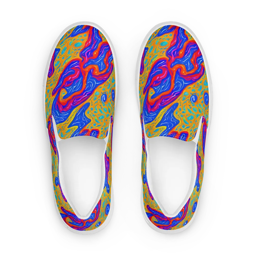 Magnetic Current on Men's Slip-On Canvas Shoes — Front