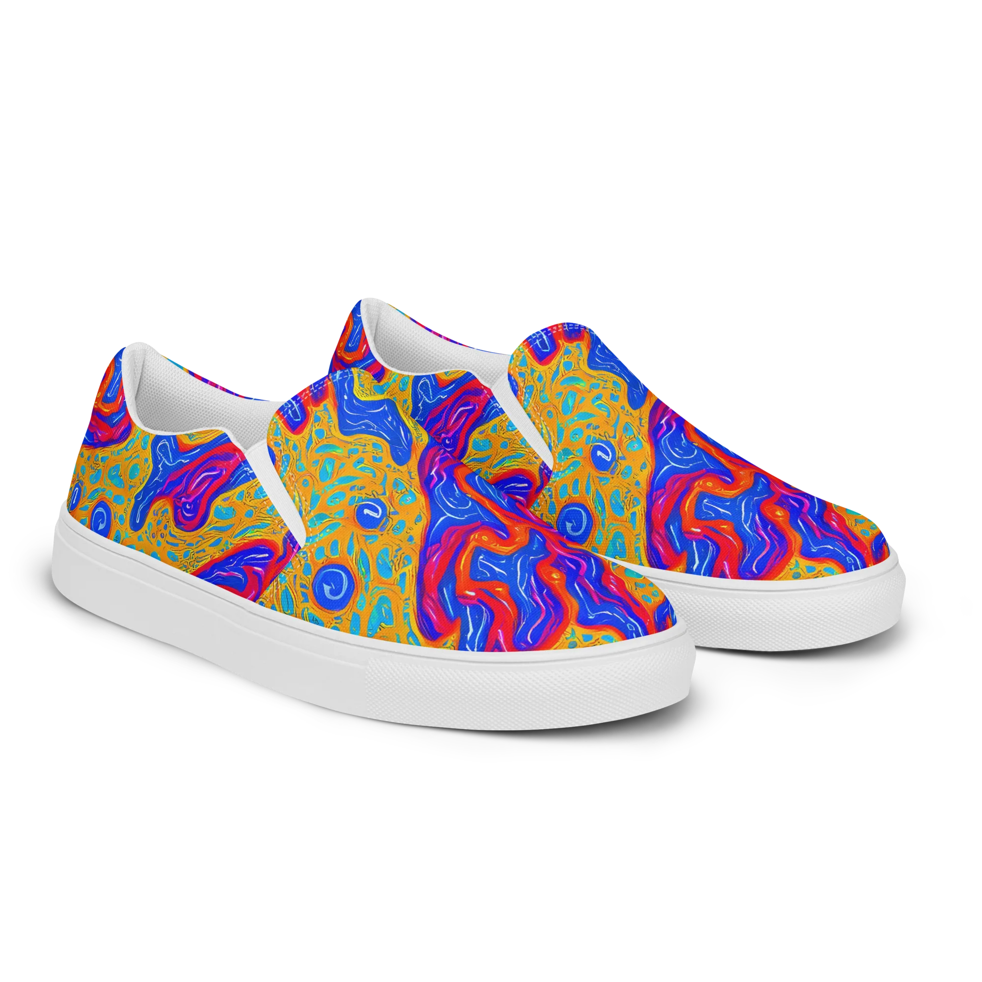 Magnetic Current on Men's Slip-On Canvas Shoes — Right Front