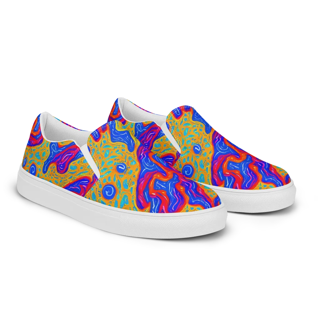 Magnetic Current on Men's Slip-On Canvas Shoes — Right Front
