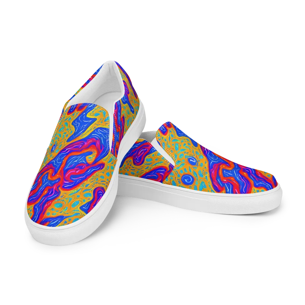 Magnetic Current on Men's Slip-On Canvas Shoes — Left Front