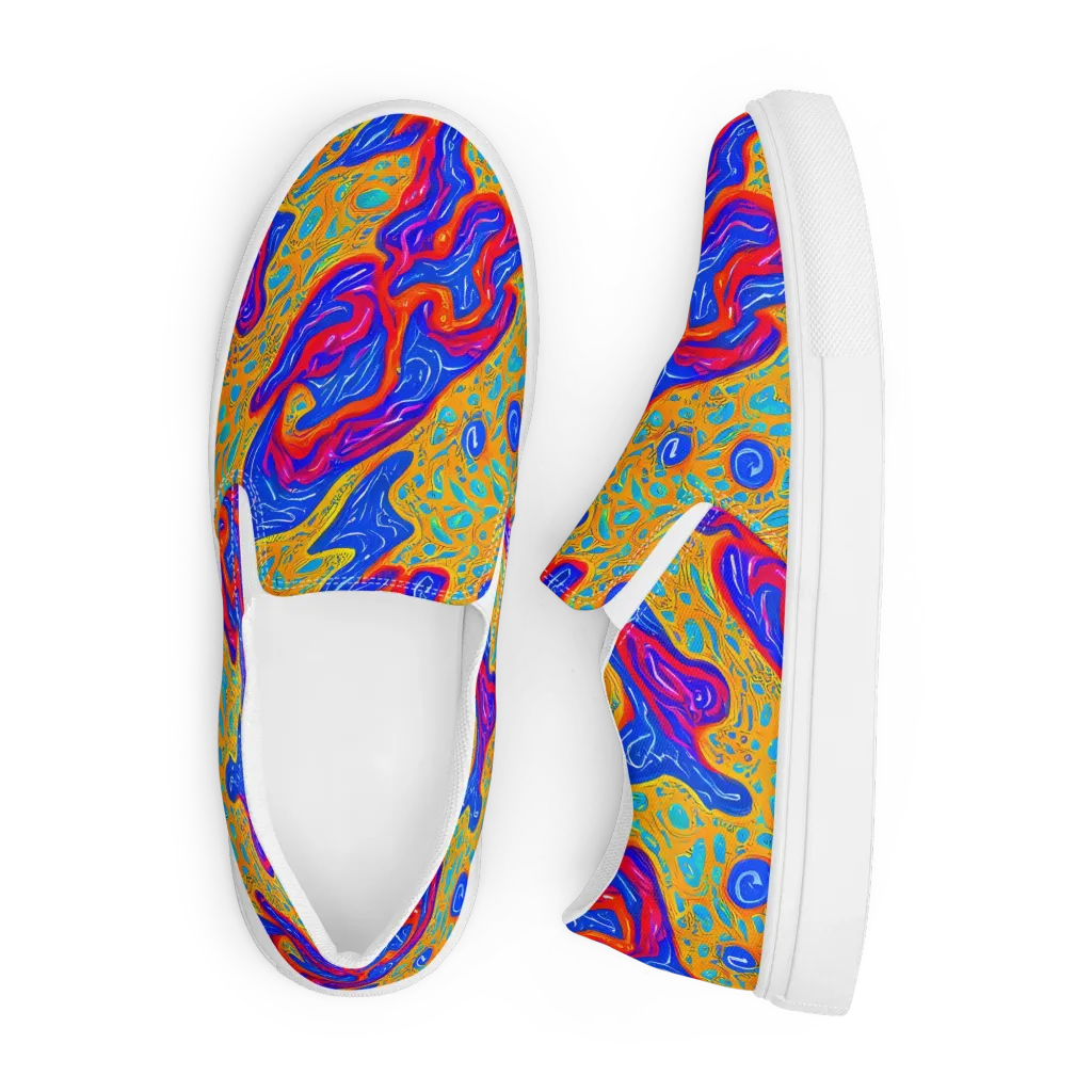Magnetic Current on Men's Slip-On Canvas Shoes — Front