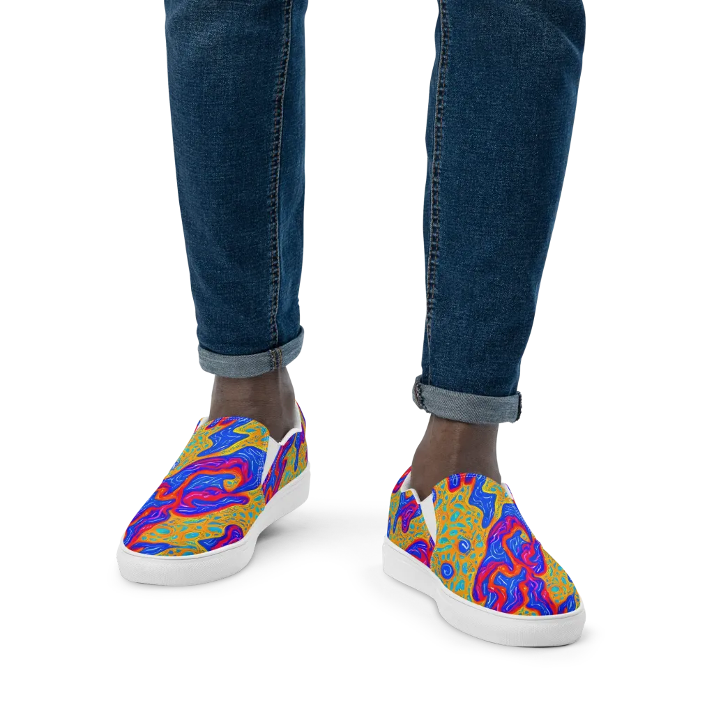 Magnetic Current on Men's Slip-On Canvas Shoes — Front