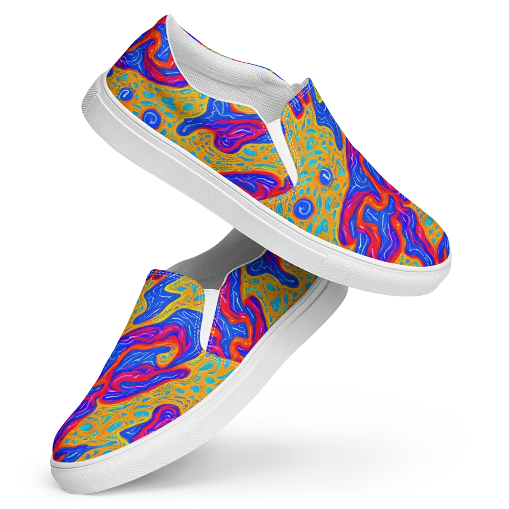 Magnetic Current on Women's Slip-On Canvas Shoes — Front