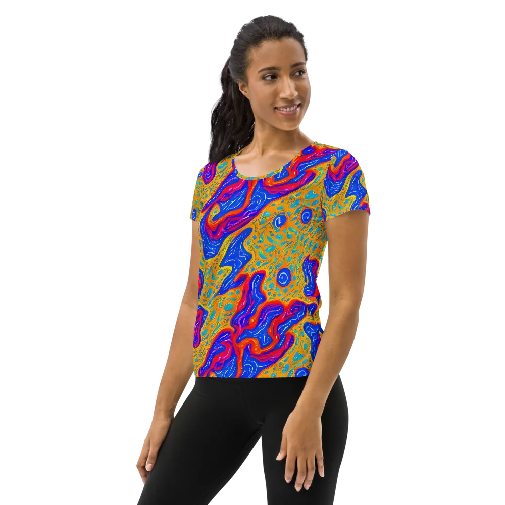 Magnetic Current on Women's Athletic T-Shirt — Left