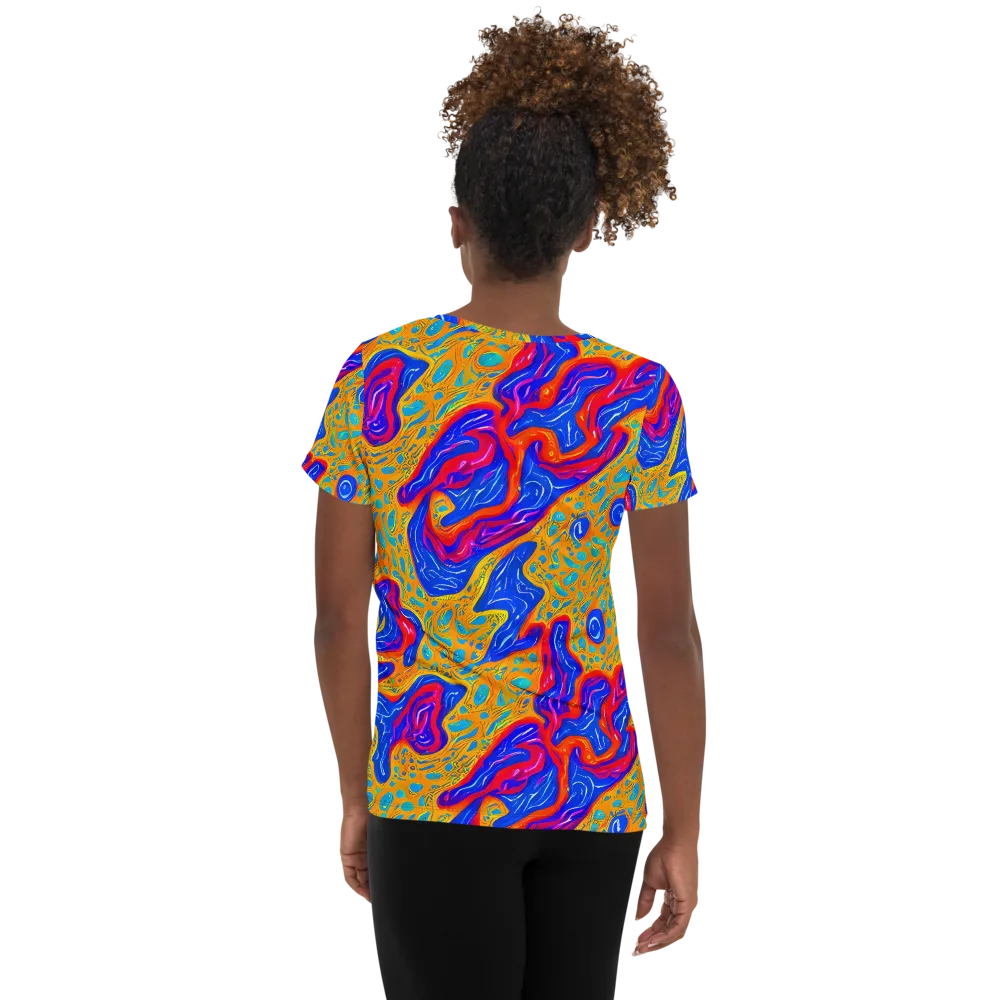 Magnetic Current on Women's Athletic T-Shirt — Back